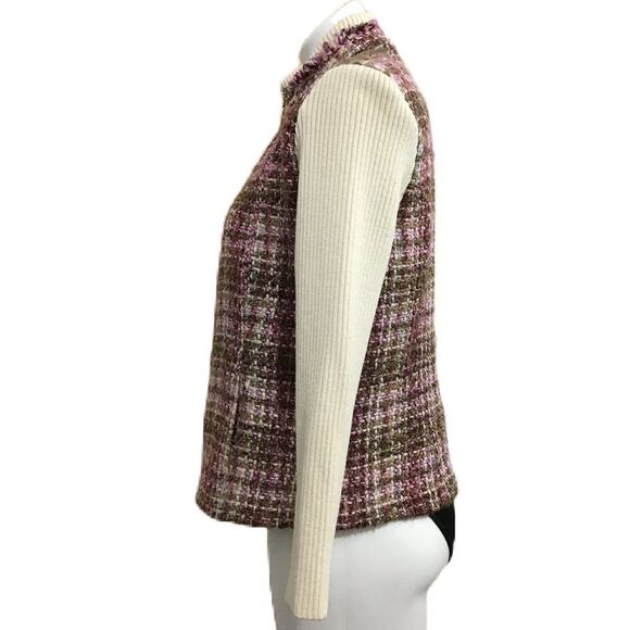 St John Sport By Marie Gray Tweed Knit Sweater Jacket Size XL - Picture 3 of 16